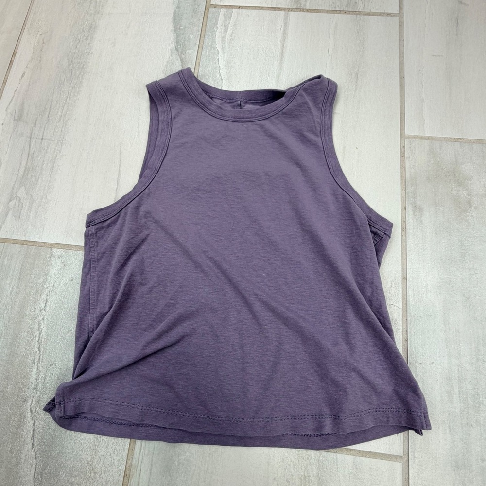 Lululemon Cates Tank Top Purple Cropped Relaxed Fit Sleeveless Yoga Shirt